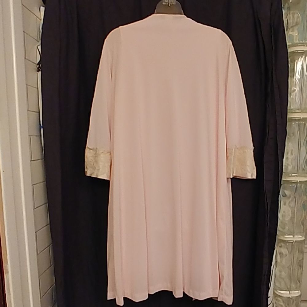 Vtg 60s Gilead Pink Nylon Nightie Robe Sleep Set - Picture 5 of 8